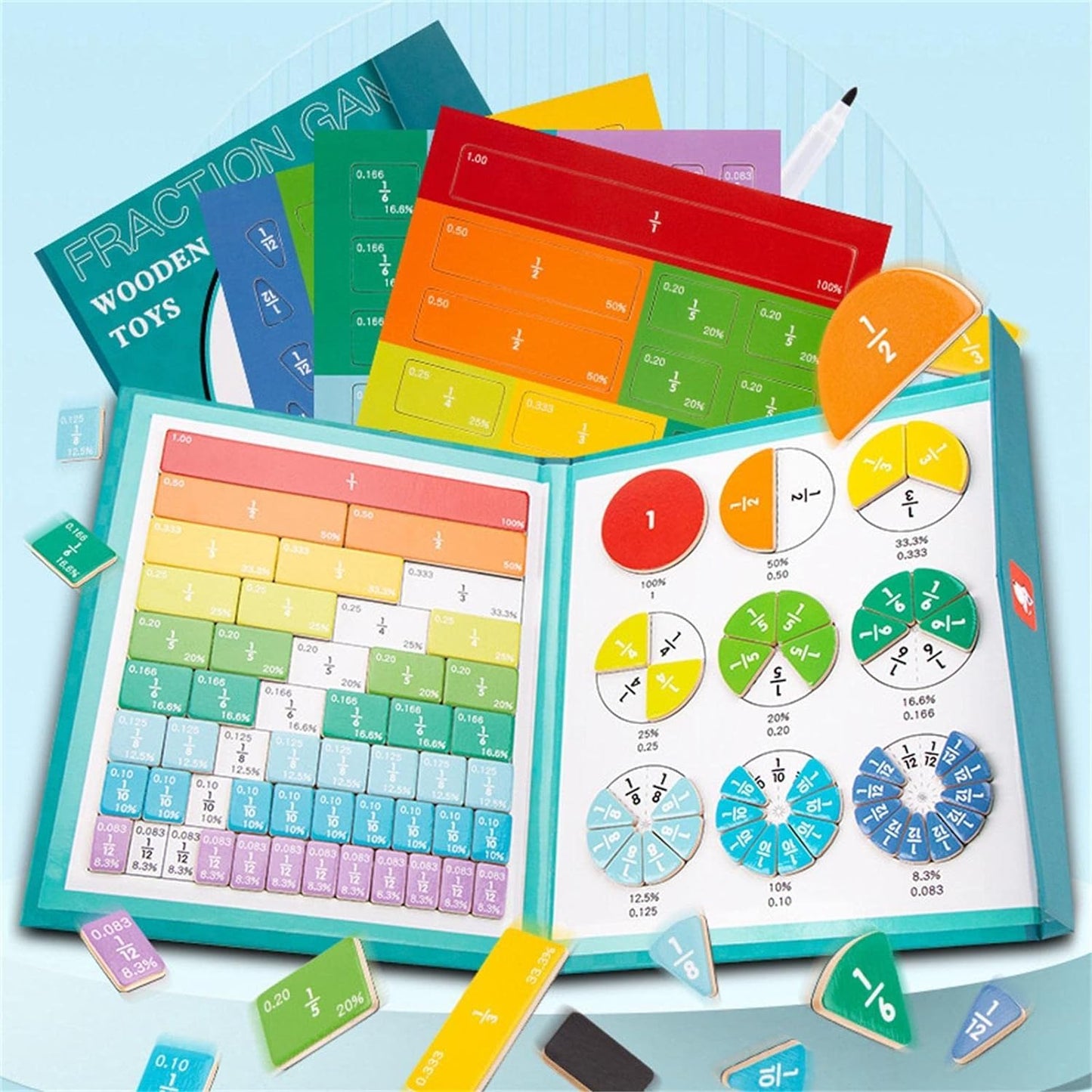 Montessori magnetische breuken puzzelboek voor kinderen