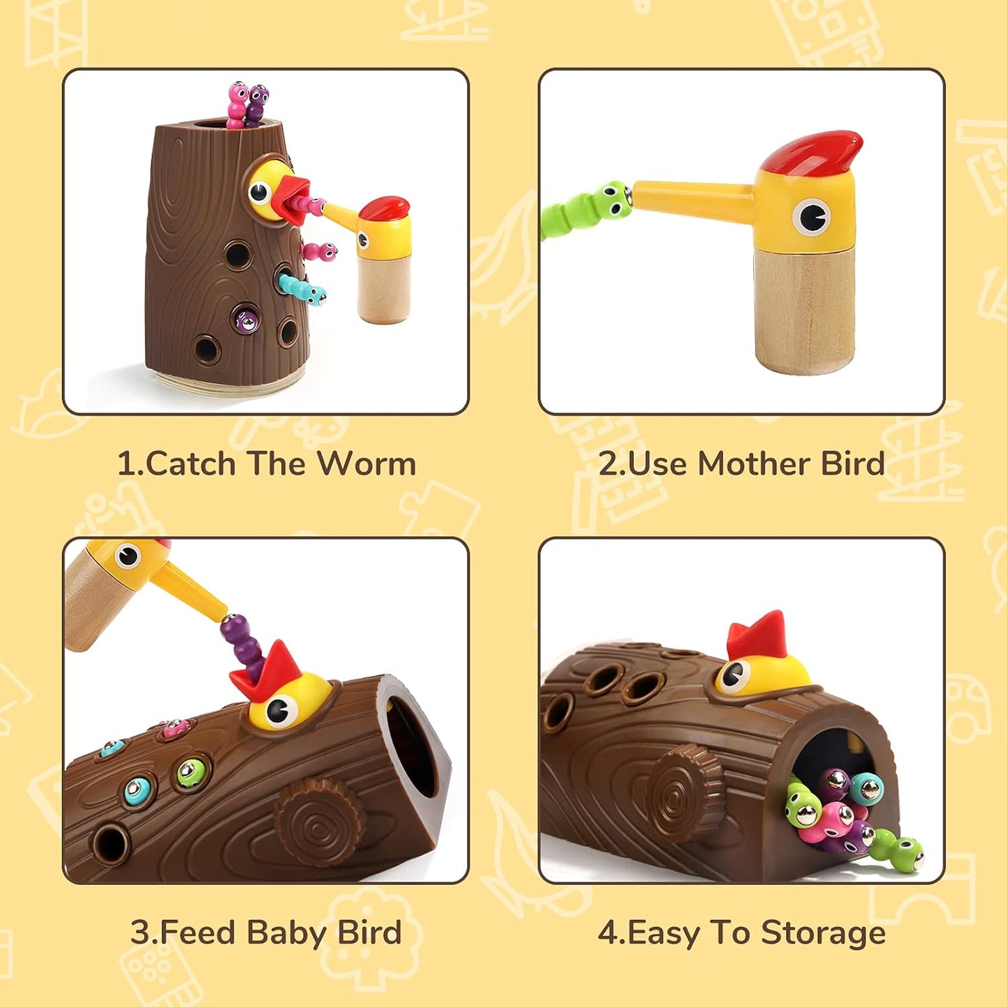 NatureNest Magnetic™ - Vogel & Worm Montessori Speelgoed