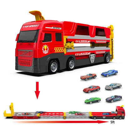 4Little™ MegaTruck - Mega Hauler Vrachtwagen Met Uitwerping Racebaan