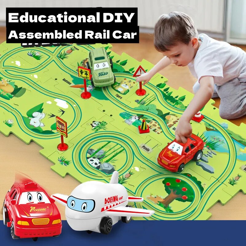 Kids Educational Puzzle Electric Rail Car