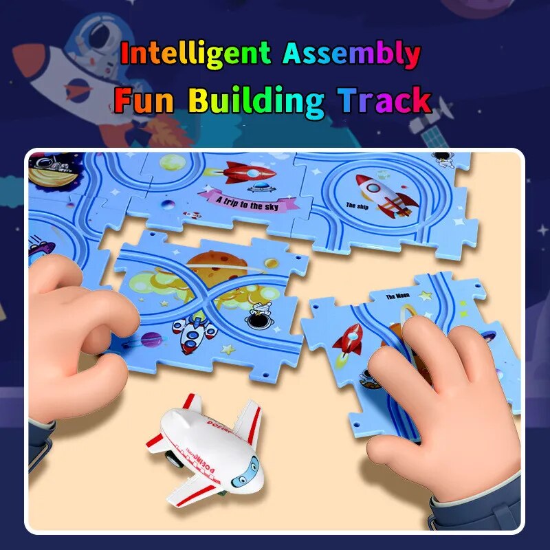 Kids Educational Puzzle Electric Rail Car