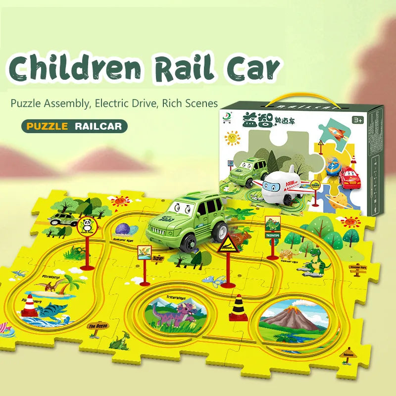 Kids Educational Puzzle Electric Rail Car