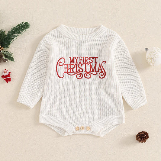 My First Christmas - Sweater Romper