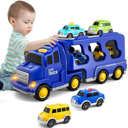 PlayCity Transport Truck -  Speelgoed vrachtwagenset met licht en geluid