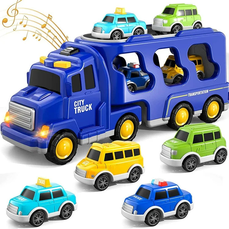 PlayCity Transport Truck -  Speelgoed vrachtwagenset met licht en geluid